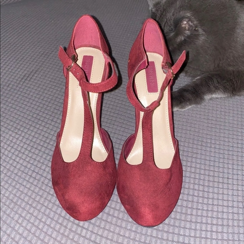 Suede wine colored Forever 21 stilettos